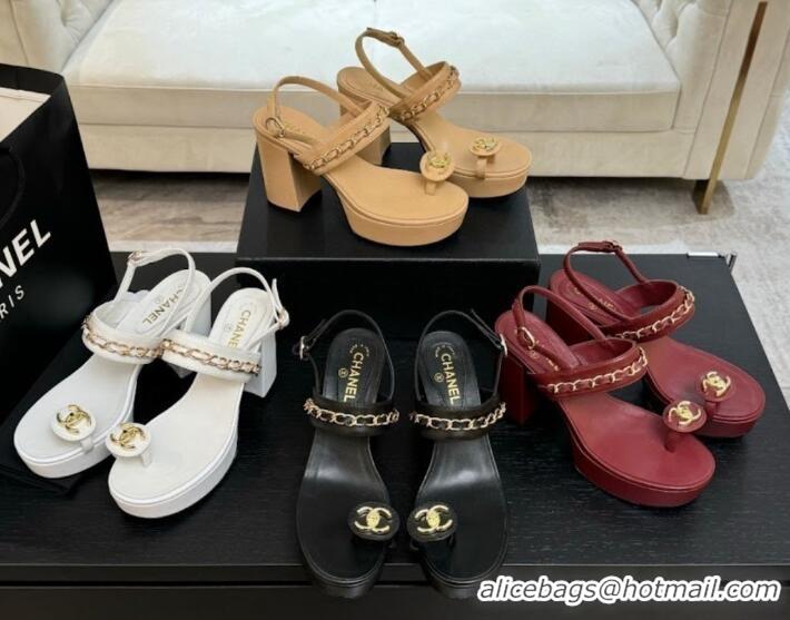 Best Price Chanel Slide Sandal Heel 11cm With Buckle Strap CH8523 Black 2025