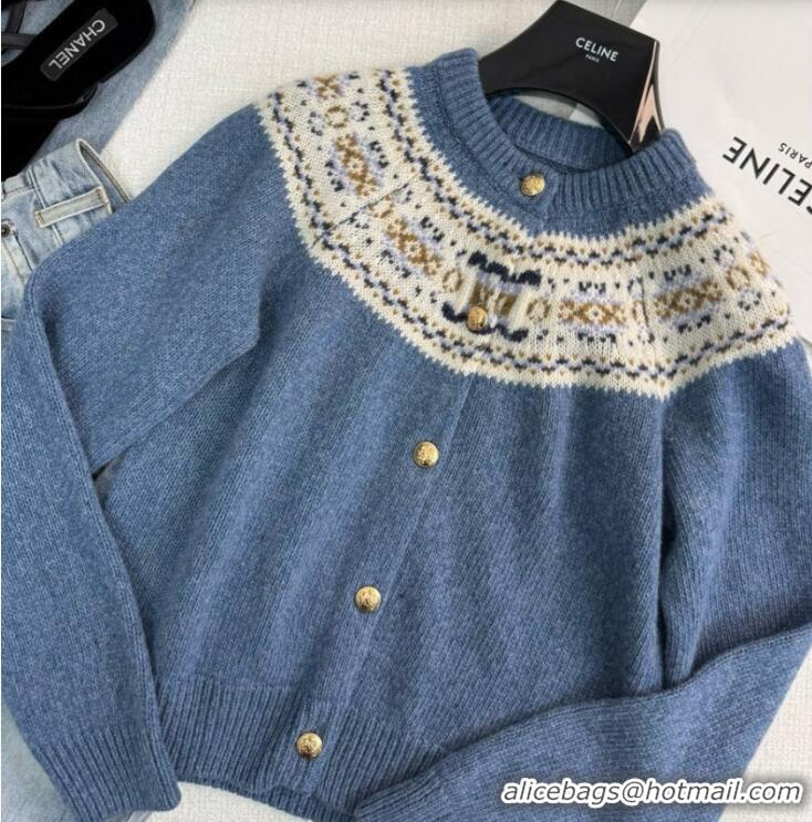 ​Best Price Celine Wool Cardigan C92601 Light Blue 2025