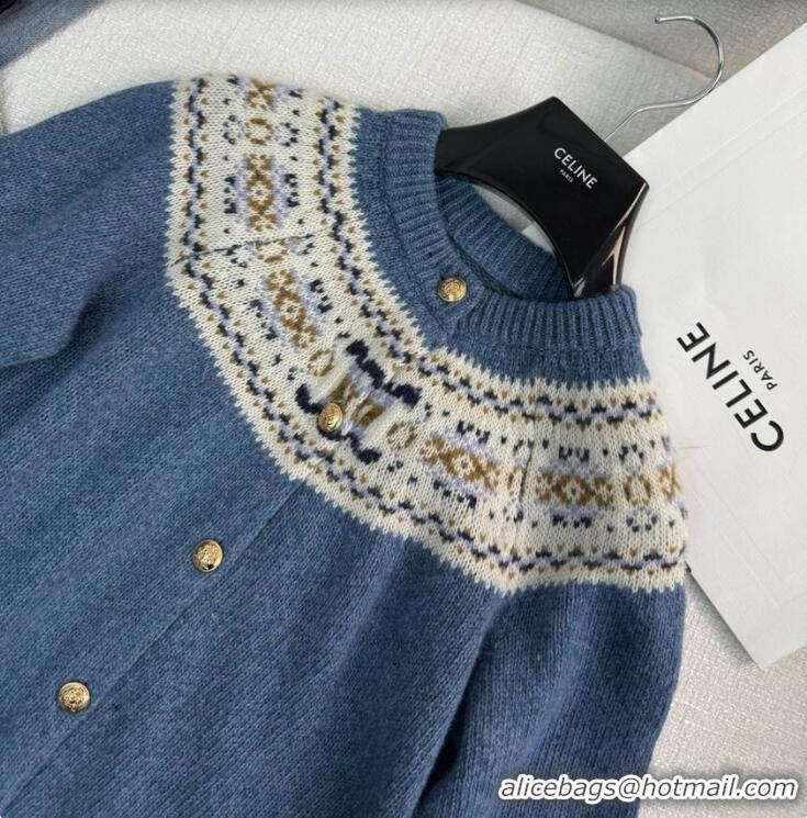 ​Best Price Celine Wool Cardigan C92601 Light Blue 2025