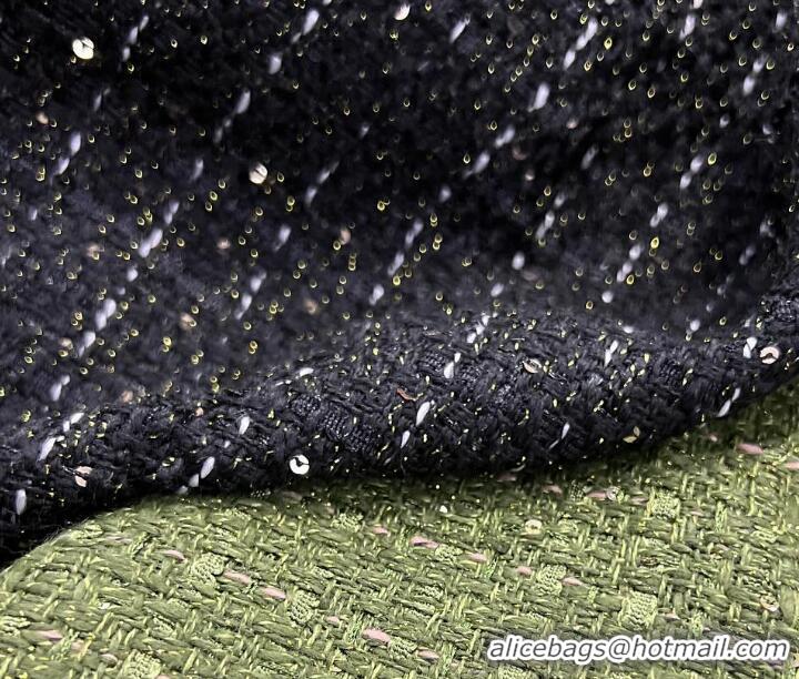 ​New Stylish Discount Chanel Embroidered Tweed Jacket CH1269 Black