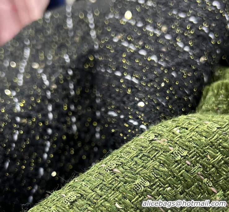 ​New Stylish Discount Chanel Embroidered Tweed Jacket CH1269 Black