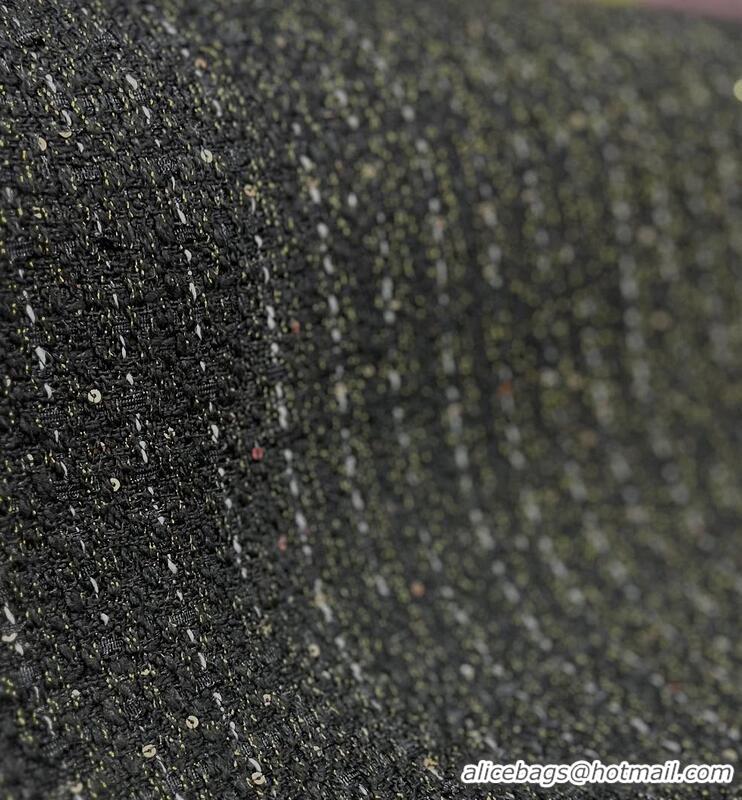 ​New Stylish Discount Chanel Embroidered Tweed Jacket CH1269 Black