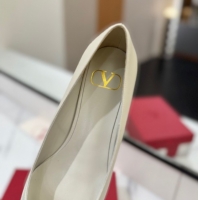 Good Quality Valentino VLogo Signature Flat Shoes in Calfskin Leather All White 2025 VA082104