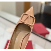 Pretty Style Valentino VLogo Signature Pumps 7.5cm in Patent Calfskin Pale Pink 2025 VA082104