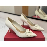 Top Grade Valentino VLogo Signature Pumps 7.5cm in Patent Calfskin White 2025 VA082104