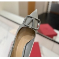 Top Design Valentino VLogo Signature Pumps 7.5cm in Patent Calfskin Grey 2025 VA082104