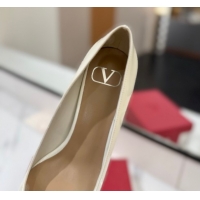Shop Duplicate Valentino VLogo Signature Pumps 4.5cm in Patent Calfskin White 2025 VA082104