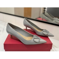 Unique Discount Valentino VLogo Signature Pumps 4.5cm in Patent Calfskin Grey 2025 VA082104