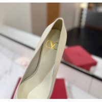 Charming Valentino VLogo Signature Pumps 4.5cm in Calfskin Leather All White 2025 VA082104