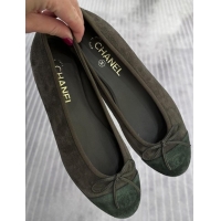 ​Luxury Cheap Chanel Suede Classic Ballet Flat 322048 Green