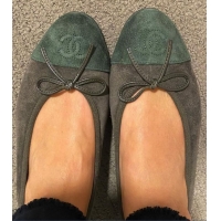 ​Luxury Cheap Chanel Suede Classic Ballet Flat 322048 Green