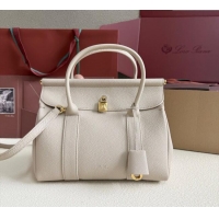 Good Taste Loro Piana Loom Top Handle bag L25 in Grained Calfskin Leather 0925 Light Beige 2025