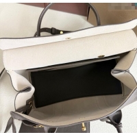 Good Looking Loro Piana Loom Top Handle bag L25 in Grained Calfskin Leather 0925 Grey 2025