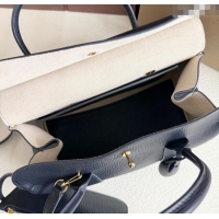 Promotional Loro Piana Loom Top Handle bag L25 in Textured Calfskin Leather 0925 Dark Blue 2025
