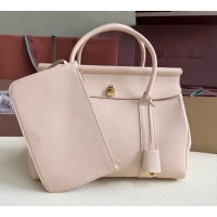 Shop Grade Loro Piana Loom Top Handle bag L32 in Grained Calfskin Leather 0925 Cream Honey Pink 2025