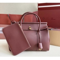 Market Sells Loro Piana Loom Top Handle bag L32 in Smooth Calfskin Leather 0925 Smoke Caramel 2025