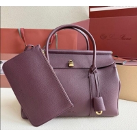 Well Crafted Loro Piana Loom Top Handle bag L32 in Grained Calfskin Leather 0925 Ormosia Red 2025