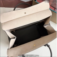 Good Quality Loro Piana Loom Top Handle bag L32 in Grained Calfskin Leather 0925 Grey 2025