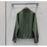 Famous Brand Gucci GG Zip Jacket 0716 Green 2025