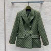 Famous Brand Gucci GG Jacket Dark 0716 Green 2025