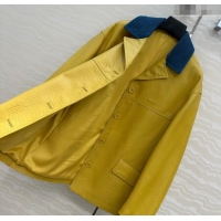 Luxury Discount Gucci Sheepskin Jacket 0717 Yellow 2025