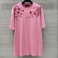 ​Famous Brand Gucci Cotton T-Shirt 0717 Pink 2025