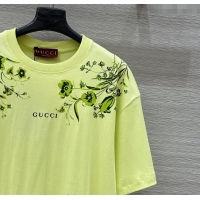 Luxury Discount Gucci Cotton T-Shirt 0717 Yellow 2025