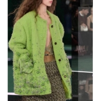 Discount Gucci Wool Cashmere Cardigan with Pearls and Strass Charm 0729 Green 2025