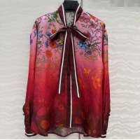Reasonable Price Gucci Printed Silk Shirt G090106 Pink/Red 2025