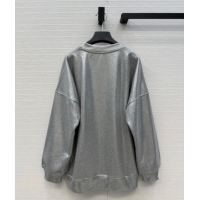 Famous Brand Gucci Cotton Sweatshirt GG090404 Silver Grey 2025