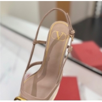 Best Grade Valentino VLogo Signature Slingback Pumps 8cm in PVC and Calfskin Nude 2025 VA082105