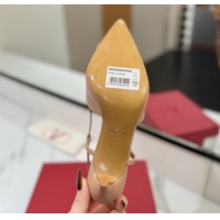 Perfect Valentino VLogo Signature Slingback Pumps 8cm in Calfskin with Strass Pale Pink 2025 VA082109