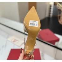 Good Looking Valentino VLogo Signature Slingback Pumps 8cm in Calfskin with Strass Gold-Tone 2025 VA082109
