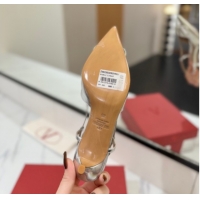 Popular Style Valentino VLogo Signature Slingback Pumps 4.5cm in Calfskin with Strass Silver-Tone 2025 VA082109