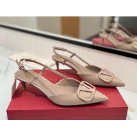 Good Product Valentino VLogo Signature Slingback Pumps 4.5cm in Matte Calfskin Dusty Nude VA082110