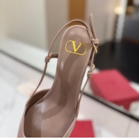 Good Product Valentino VLogo Signature Slingback Pumps 4.5cm in Matte Calfskin Dusty Nude VA082110