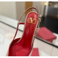 Discount Valentino VLogo Signature Slingback Pumps 4.5cm in Matte Calfskin Dusty Beige 2025 VA082110