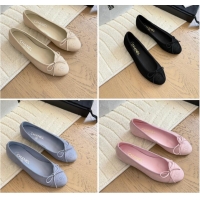 ​Super Quality Chanel CC 25C Ballet Flat With Bow Suede/Calfskin CH1023 Light Beige