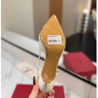 Buy Discount Valentino VLogo Signature Slingback Pumps 8cm in Patent Calfskin White 2025 VA082111