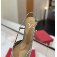Most Popular Valentino VLogo Signature Slingback Pumps 8cm in Patent Calfskin Grey VA082111