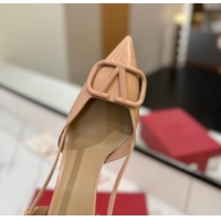 Best Price Valentino VLogo Signature Slingback Pumps 8cm in Patent Calfskin Pale Pink 2025 VA082111