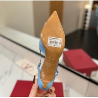 Unique Style Valentino VLogo Signature Slingback Pumps 4.5cm in Patent Calfskin Light Blue 2025 VA082111