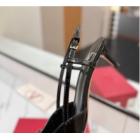 Best Price Valentino VLogo Signature Slingback Pumps 4.5cm in Patent Calfskin All Black VA082111