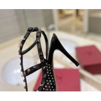 Shop Cheap Valentino Rockstud Pumps 10cm in Quilted Mesh and Strass Black 2025 VA082112