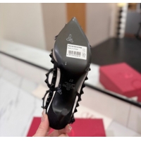 Good Looking Valentino Rockstud Pumps 10cm in Mesh and Lace with Double Strap Black 0821111
