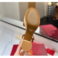 Purchase Valentino VLogo Calfskin Leather Platform Sandals 11.5cm Brown 2025 VA082112