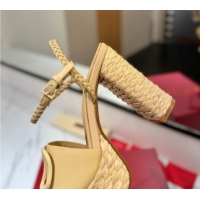 Low Cost Valentino VLogo Calfskin Leather Platform Sandals 11.5cm Yellow 2025 VA082112