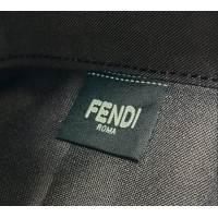 Super Quality Fendi Baguette Pouch Mini Bag in Blue denim-effect FF jacquard with fringes 073D 2025