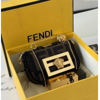 Trendy Design Versace x Fendi Baguette Charm in Brown FF jacquard fabric 8567A 2025