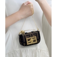 Trendy Design Versace x Fendi Baguette Charm in Brown FF jacquard fabric 8567A 2025